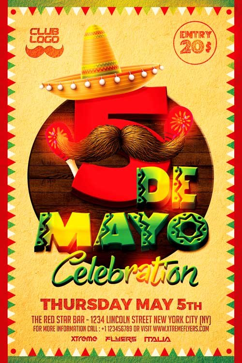 5 De Mayo Flyer Template PSD Download - XtremeFlyers