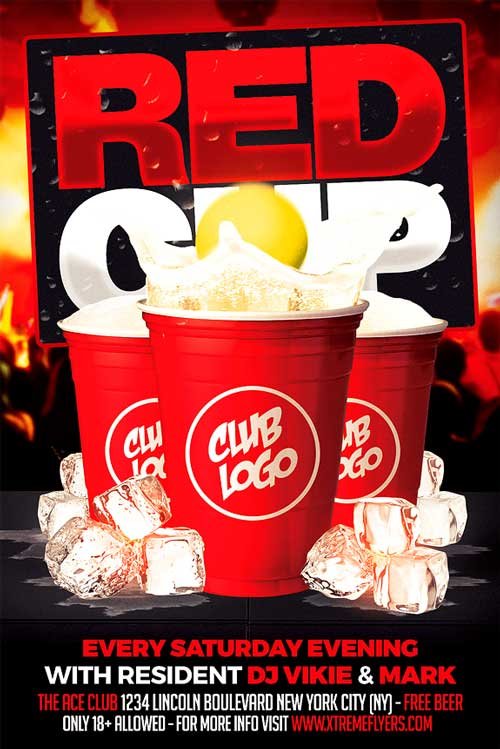 Red Cup Party Flyer Template