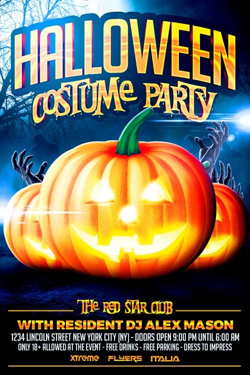 Halloween Costume Party Flyer Template XtremeFlyers