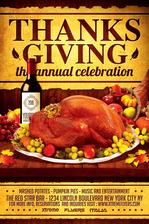 Thanksgiving Celebration Flyer Template