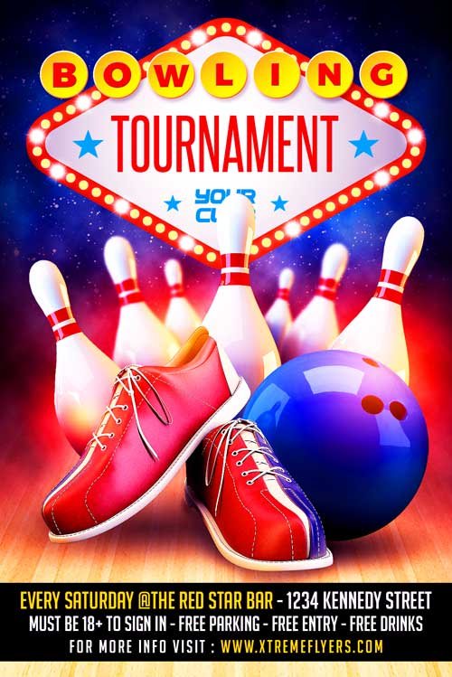 Bowling Tournament Poster Template Free Printable Templates