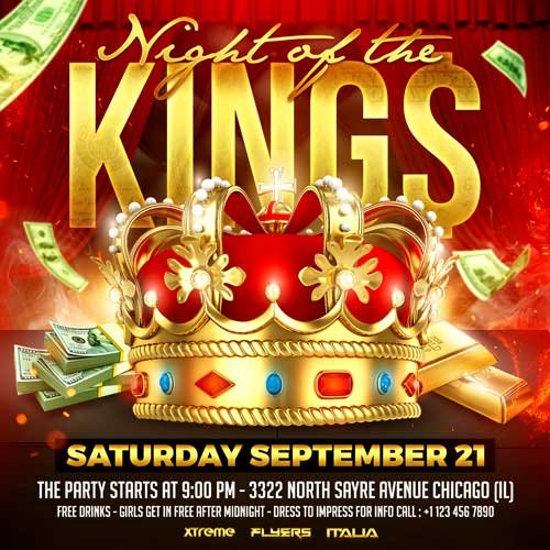 Night Of Kings Flyer Psd