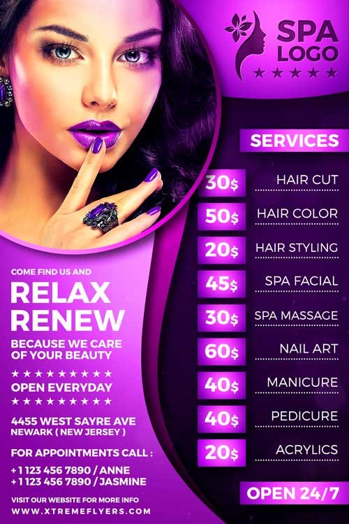 Beauty Salon Flyer Template XtremeFlyers