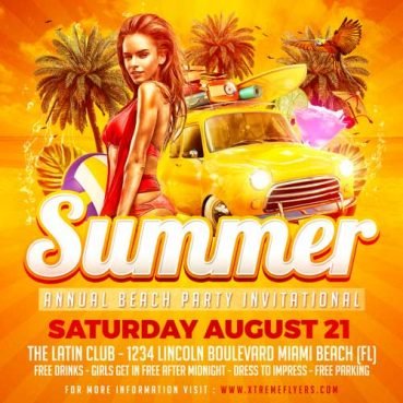Summer Annual Beach Party Flyer Template